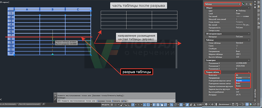 Таблица свойств блока автокад как открыть